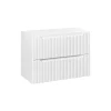 Meuble sous vasque VANO 2 tiroirs Blanc alpin L80 x P39 x H57 cm Meuble suspendu