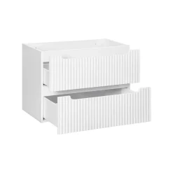 Meuble sous vasque VANO 2 tiroirs Blanc alpin L80 x P39 x H57 cm Meuble suspendu