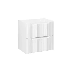 Meuble sous vasque VANO 2 tiroirs Blanc alpin L60 x P39 x H57 cm Meuble suspendu