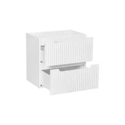 Meuble sous vasque VANO 2 tiroirs Blanc alpin L60 x P39 x H57 cm Meuble suspendu