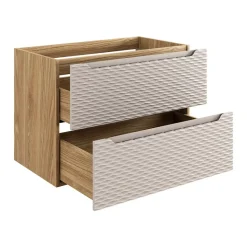 Meuble sous vasque YOKA Beige et chene clair 90 cm