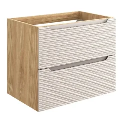 Meuble sous vasque YOKA Beige et chene clair 70 cm