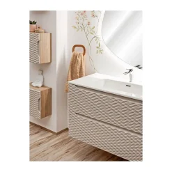 Meuble sous vasque YOKA Beige et chene clair 70 cm