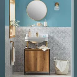 Meuble sous-Lavabo Meuble sous-Vasque à 2 étages et 2 Portes, BZR63-PF,SoBuy