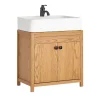 Meuble Sous-Lavabo, Meuble Sous-Vasque à 2 étages réglable et 2 Portes, BZR98-N, SoBuy