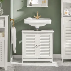 Meuble Sous-Lavabo Meuble de Salle de Bain Vasque - 2 portes, FRG237-W, SoBuy