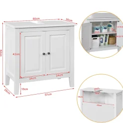 Meuble Sous-Lavabo Meuble de Salle de Bain, FRG202-W, SoBuy