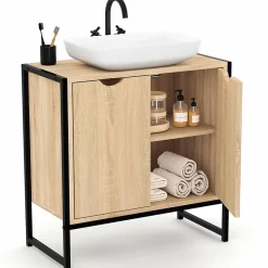 Meuble sous-lavabo salle de bain DETROIT design industriel