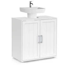 Meuble sous-lavabo salle de bain WALDO bois blanc
