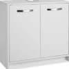Meuble sous-lavabo spacieux avec capacité de charge de 20 kg blanc