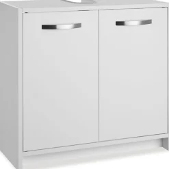 Meuble sous-lavabo spacieux avec capacité de charge de 20 kg blanc