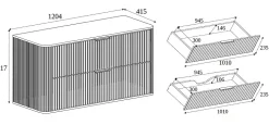 Meuble sous-vasque à suspendre GLAMOUR coloris noyer foncé 120 cm