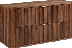 Meuble sous-vasque à suspendre GLAMOUR coloris noyer foncé 100 cm