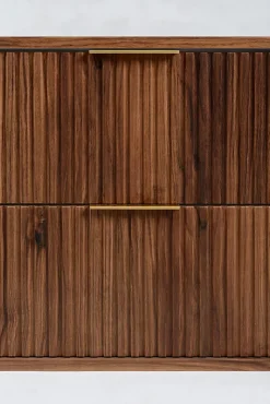 Meuble sous-vasque à suspendre GLAMOUR coloris noyer foncé 80 cm