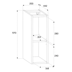Meuble sous-vasque 140cm 2 niches Gaia Bois et Noir