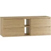 Meuble sous-vasque 140cm 2 niches plan de toilette Viggo Bois