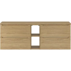 Meuble sous-vasque 140cm 2 niches plan de toilette Viggo Bois
