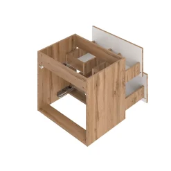 Meuble sous-vasque 140cm 2 niches plan de toilette Teren Bois