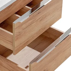 Meuble sous-vasque 140cm 2 niches April Bois et Blanc