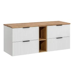 Meuble sous-vasque 140cm 2 niches Adriel Blanc