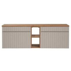 Meuble sous-vasque 140cm 2 niches Zelie Cachemire et Bois