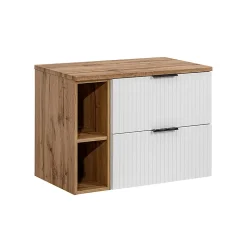 Meuble sous-vasque 80cm 2 niches Adriel Blanc