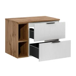 Meuble sous-vasque 80cm 2 niches Adriel Blanc