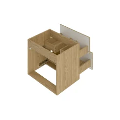 Meuble sous-vasque 80cm 2 niches plan de toilette Viggo Bois