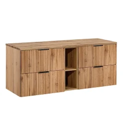 Meuble sous-vasque 140cm 2 niches Adriel Bois