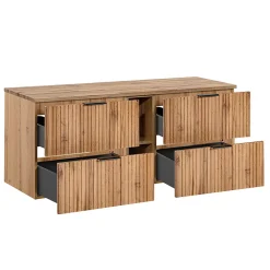 Meuble sous-vasque 140cm 2 niches Adriel Bois