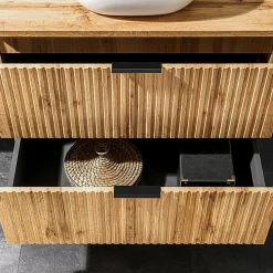 Meuble sous-vasque 140cm 2 niches Adriel Bois