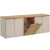 Meuble sous-vasque 160cm 4 portes panier à linge Manoa Cachemire et Bois