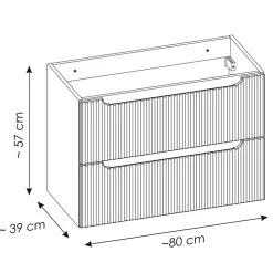Meuble sous-vasque 80cm 2 tiroirs Riva Cachemire