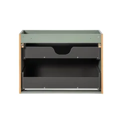 Meuble sous-vasque 100cm 2 tiroirs 2 niches Jade Vert et Bois