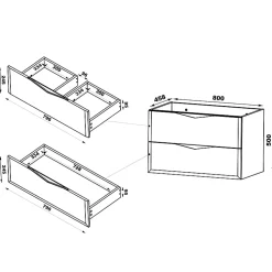 Meuble sous-vasque 80cm Ellie Cachemire