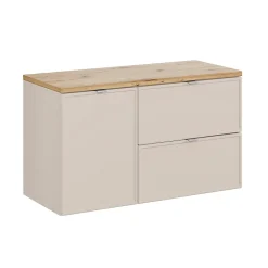 Meuble sous-vasque 100cm panier à linge Alba Cachemire