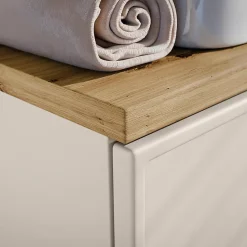 Meuble sous-vasque 100cm panier à linge Alba Cachemire