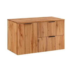 Meuble sous-vasque 100cm panier à linge Adriel Bois