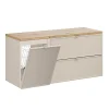 Meuble sous-vasque 120cm panier à linge Alba Cachemire