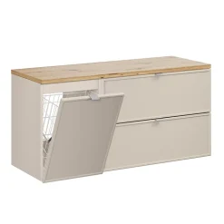 Meuble sous-vasque 120cm panier à linge Alba Cachemire