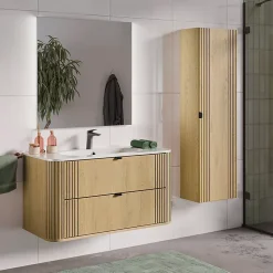 Meuble sous-vasque 100cm plan de toilette Mila Bois