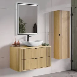 Meuble sous-vasque 100cm plan de toilette Mila Bois