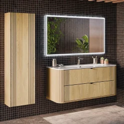 Meuble sous-vasque 120cm plan de toilette Mila Bois