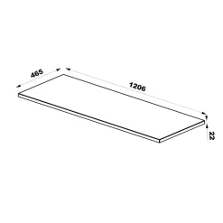 Meuble sous-vasque 120cm plan de toilette Tao Bois