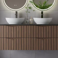 Meuble sous-vasque 120cm Siena bois et noir