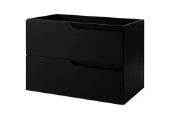 Meuble sous-vasque mural pour salle de bain, noir, 80 x 57 x 46 cm, sans plateau