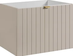 Meuble sous-vasque suspendu HARMO 60 cm Façade rainuré cachemire semi-mat
