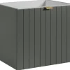 Meuble sous-vasque suspendu HARMO 50 cm Façade rainuré vert semi-mat