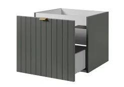 Meuble sous-vasque suspendu HARMO 50 cm Façade rainuré vert semi-mat