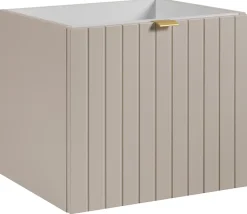 Meuble sous-vasque suspendu HARMO 50 cm Façade rainuré cachemire semi-mat
